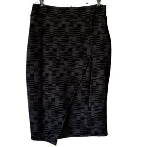 Anthropologie Maeve Bobbie Pencil Skirt Stretch Lined Comfort Faux Wrap Back Zip